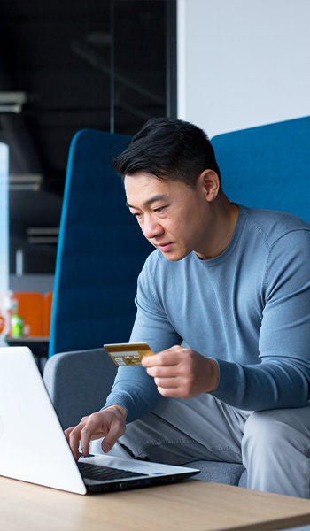 Customer using a secure digital account service